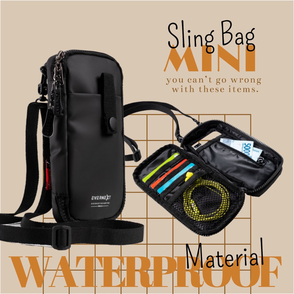 SPCDY Tas dompet sarung pouch pounch hp selempang slempang sling bag slinbag slimbag pinggang mini u