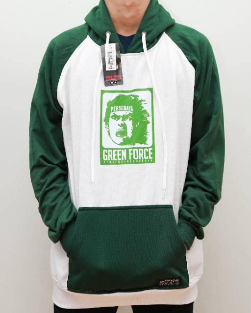 Hoodie Persebaya green force kombinasi XL premium