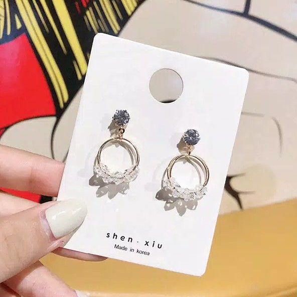 Anting Vini –  Anting Lingkaran Berlian - BETTERSTUFF21 / Anting Korea / Anting Kecil / Anting Korea