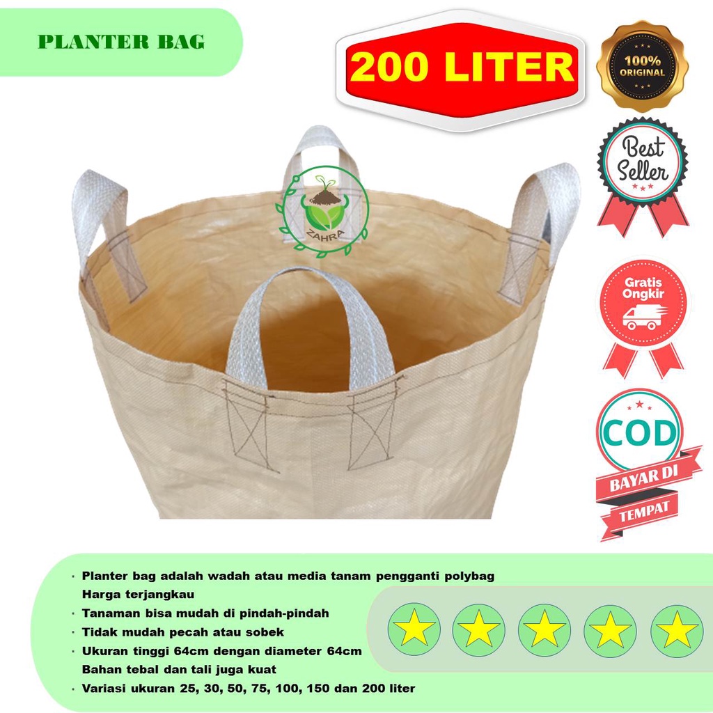 PLANTER BAG 200 liter (diameter 64cm, tinggi 64cm)