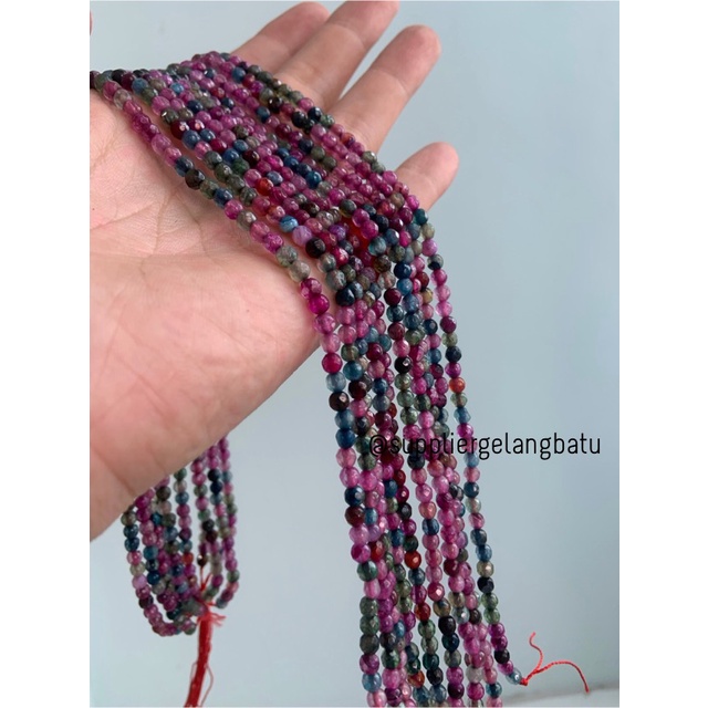 natural 4mm rainbow colour onyx cutting pancawarna kilap serat faceted