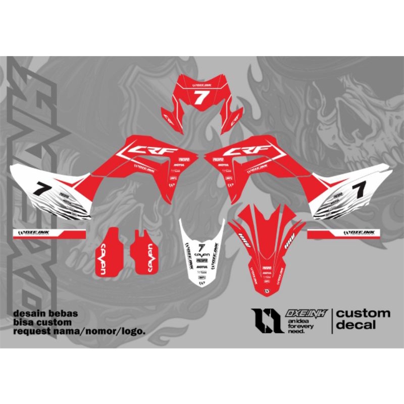 Decal Crf 150L merah putih