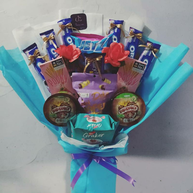 Snack Buket/ Bouquet/ Buket Makanan/ Hadiah Wisuda/ Ultah