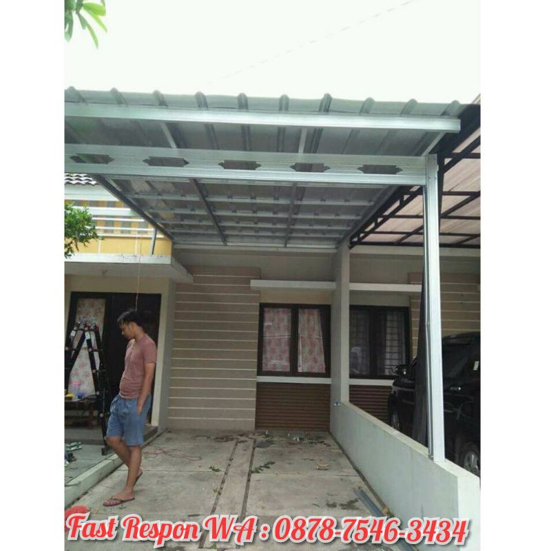 Kanopi Baja ringan Spandek metal Polos Pasir Alderon