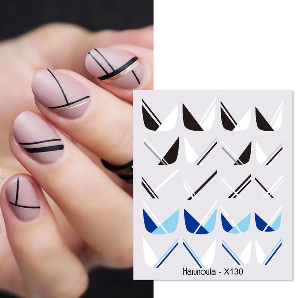 AUGUSTINA Agustina Self-adhesive Nail Decals Bunga Daun Musim Semi DIY Nail Art Dekorasi Hijau Mereka Kuku Slider Manicuring Stiker