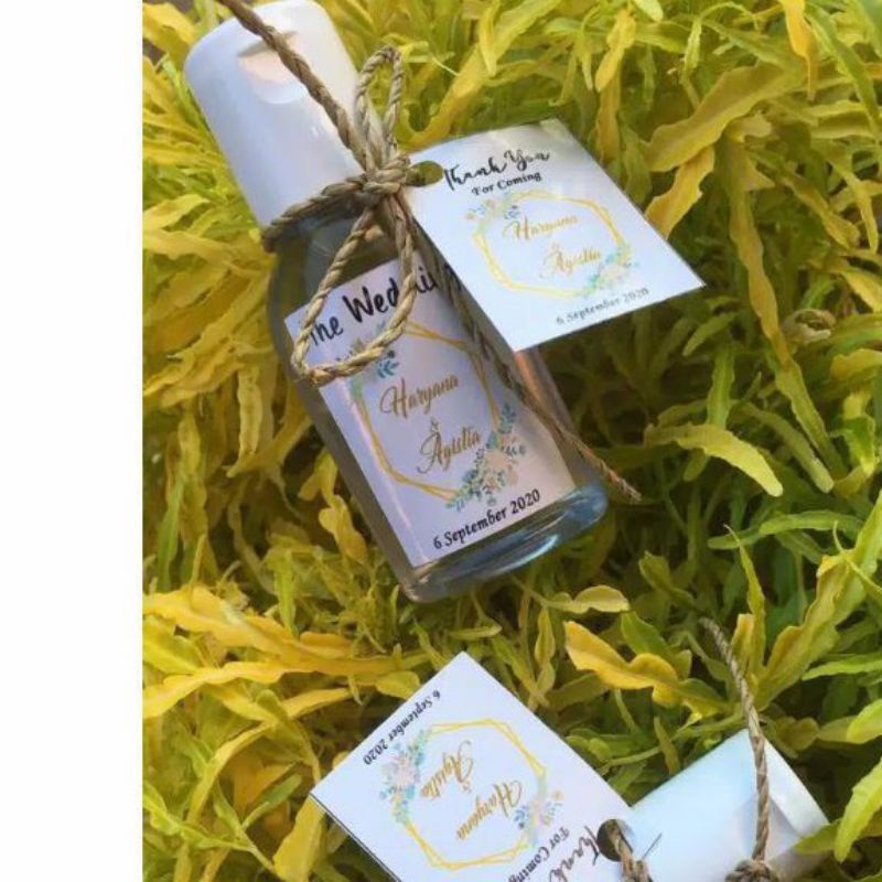 

souvenir handsanitizer gel 30ml stiker custom nama pengantin