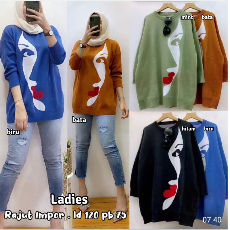 rajut import/blouse rajut import oversize/kaos rajut import jumbo