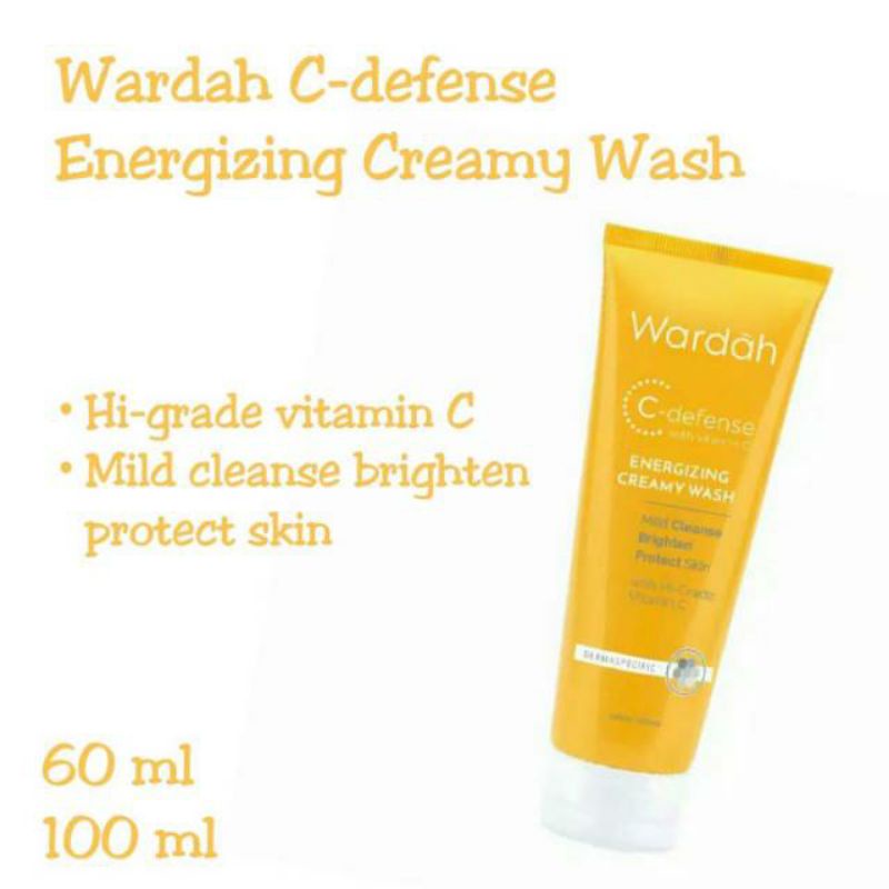 WARDAH C-DEFENSE ENERGIZING CREAMY WASH ~ ORIGINAL 100%