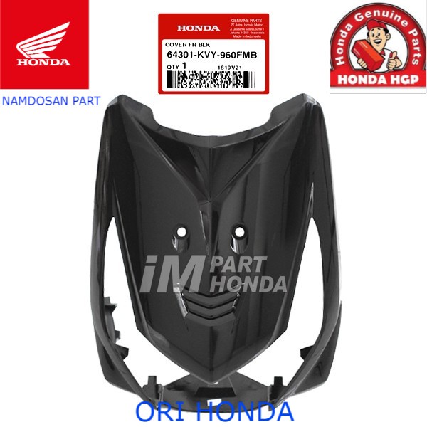 Ahm 64301-KVY-960FMB Cover Front Panel Tameng Lampu Depan Beat Karbu Hitam