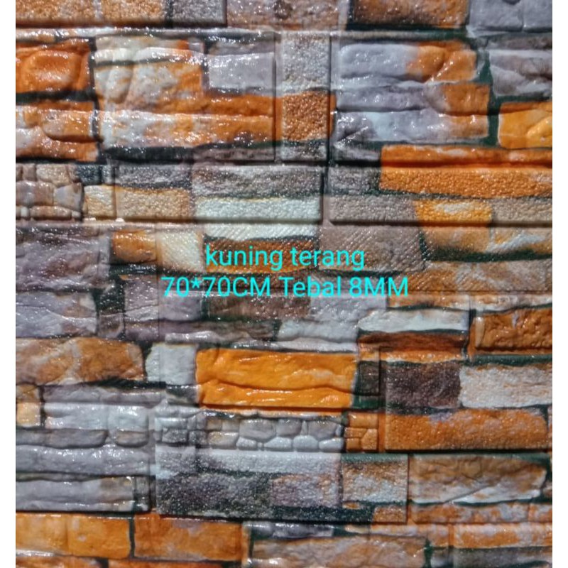 Wallpaper Dinding/Wallsticker 3D foam Batu alam limited Edition tebal 8MM
