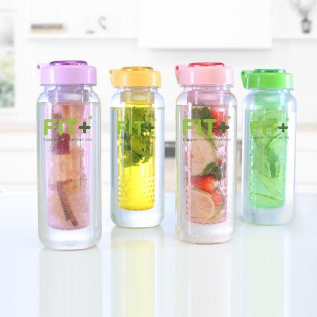 Per Pcs Botol Infuse Water Fit Plus Daily Or Max / Bottle Fit+ Pilihan 4warna Hijau Hitam Biru Ungu