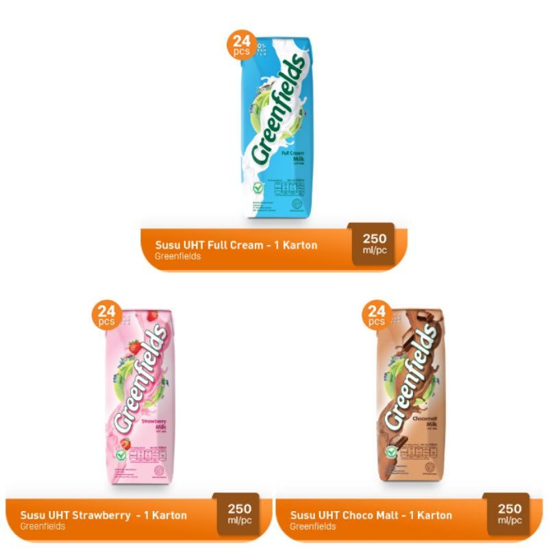 

Susu Greenfields UHT 250ml