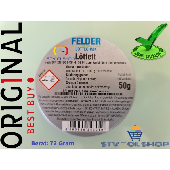 Lotfett Felder 50 Gram / Pasta Solder / Flux Solder / Minyak Solder