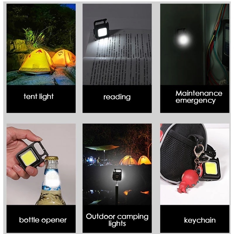 Hot Sale/Lampu Kerja LED Saku Mini Kecil/Senter Terang 800 Lumens Tinggi Kuat/Lampu Kerja Corkscrew Keychain Rechargeable