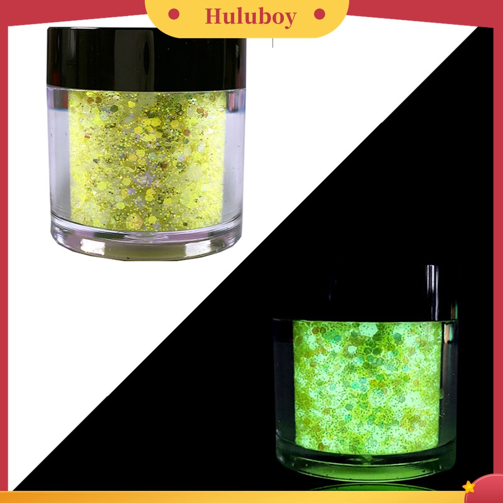 Huluboy Huluboy♡ 1 Botol Serpihan Glitter Glow In The Dark Untuk Dekorasi Nail Art