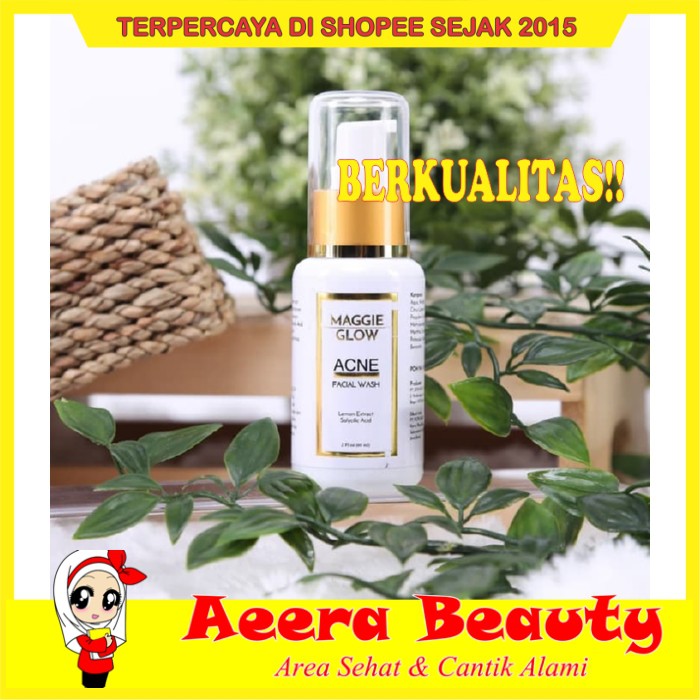 GRATIS ONGKIR!! MAGGIE GLOW ACNE FACIAL WASH BPOM NA18161204142 AK0297
