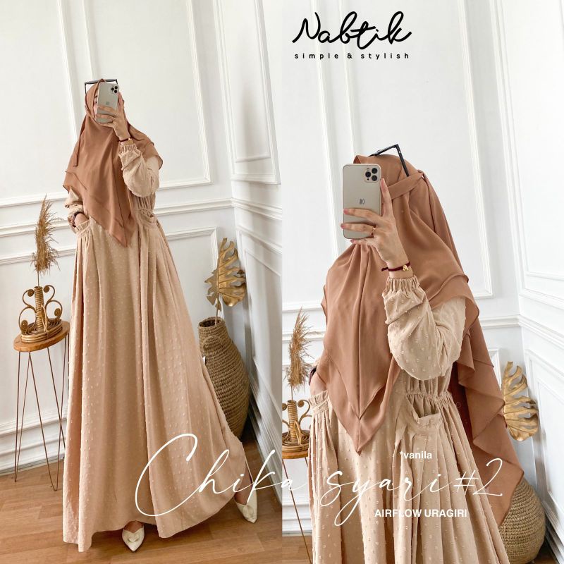 [READY STOCK] CHIKA SYARI #2 URAGIRI GAMIS SET KHIMAR ORIGINAL NABTIK