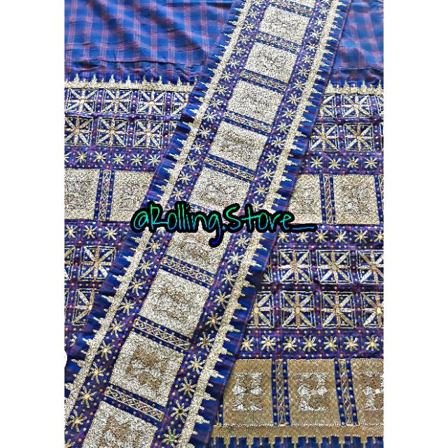Kain tenun antik Lampung linar melati UNGU//SILVER