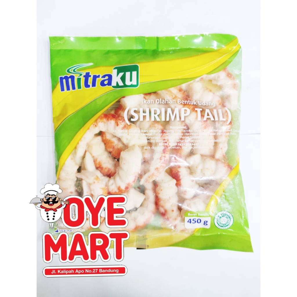 MITRAKU SHRIMP TAIL 450GR / IKAN OLAHAN BENTUK UDANG