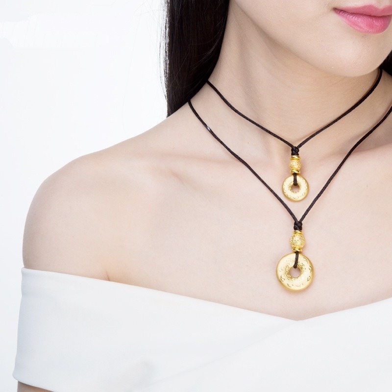 [Ready Stock]Fashion Unique Gold-Plated Ring Necklace Pendant