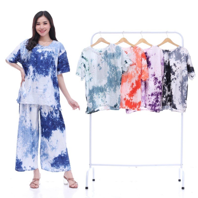 SET CP TIE DYE KULOT// DASTER PEKALONGAN