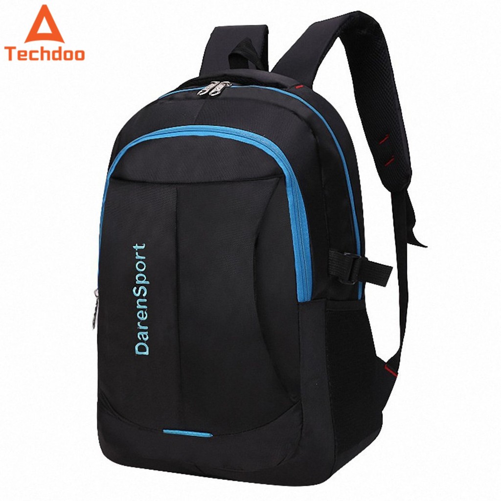 techdoo tas ransel pria backpack multifungsi anti air unisex tas laptop sekolah kerja tr108