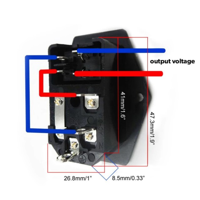 10A 120V IEC320 Inlet Module Plug Fuse Switch Male Power Socket