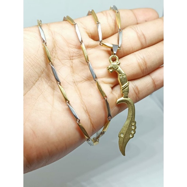 KALUNG TITANIUM RANTAI PADI BANDUL KUJANG / KALUNG TITANIUM PRIA WANITA