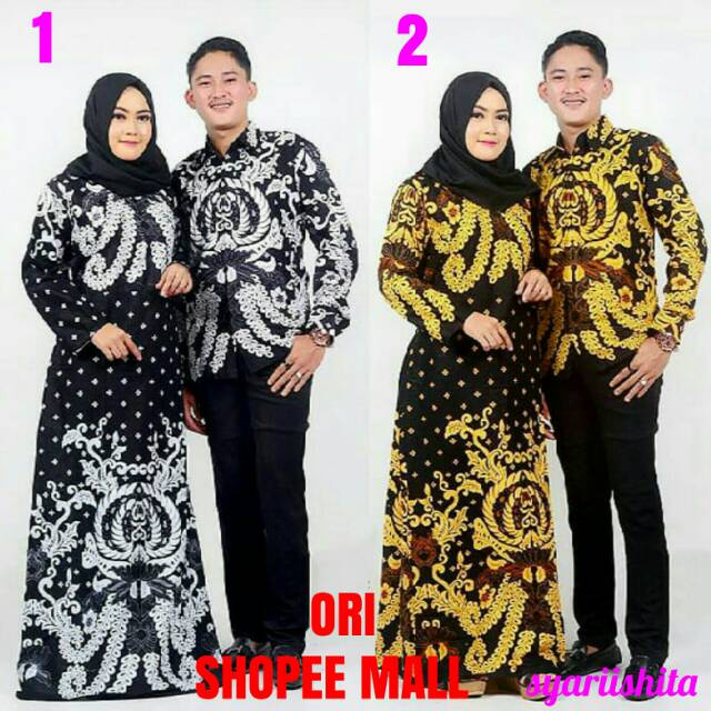 Batik permata - gamis batik couple long dress batik
