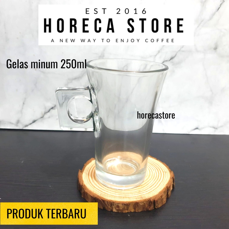 Gelas beling 250ml bergagang - Gelas kopi gayo bergagang