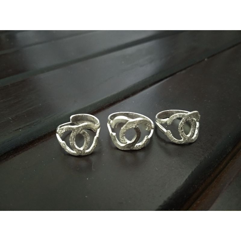 cincin motif anak perak murni