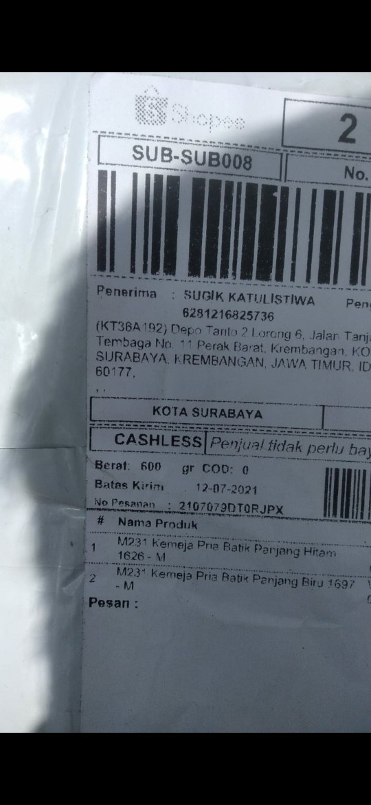 M231 Kemeja Pria Batik Panjang Biru 1697