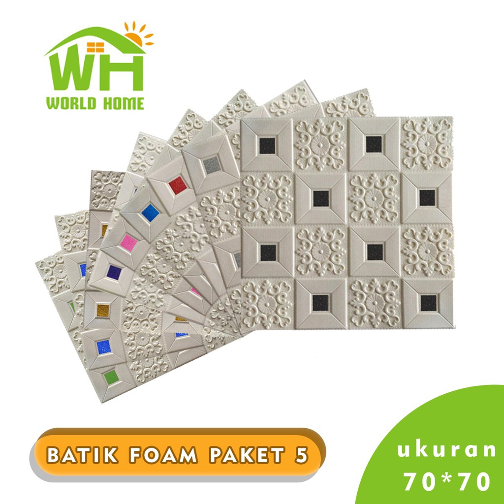 Wallpaper Stiker 3d Wallpaper Dinding 5Pcs dan 10PCS Foam Batu Bata Warna Wall Sticker Interior Rumah Bagus