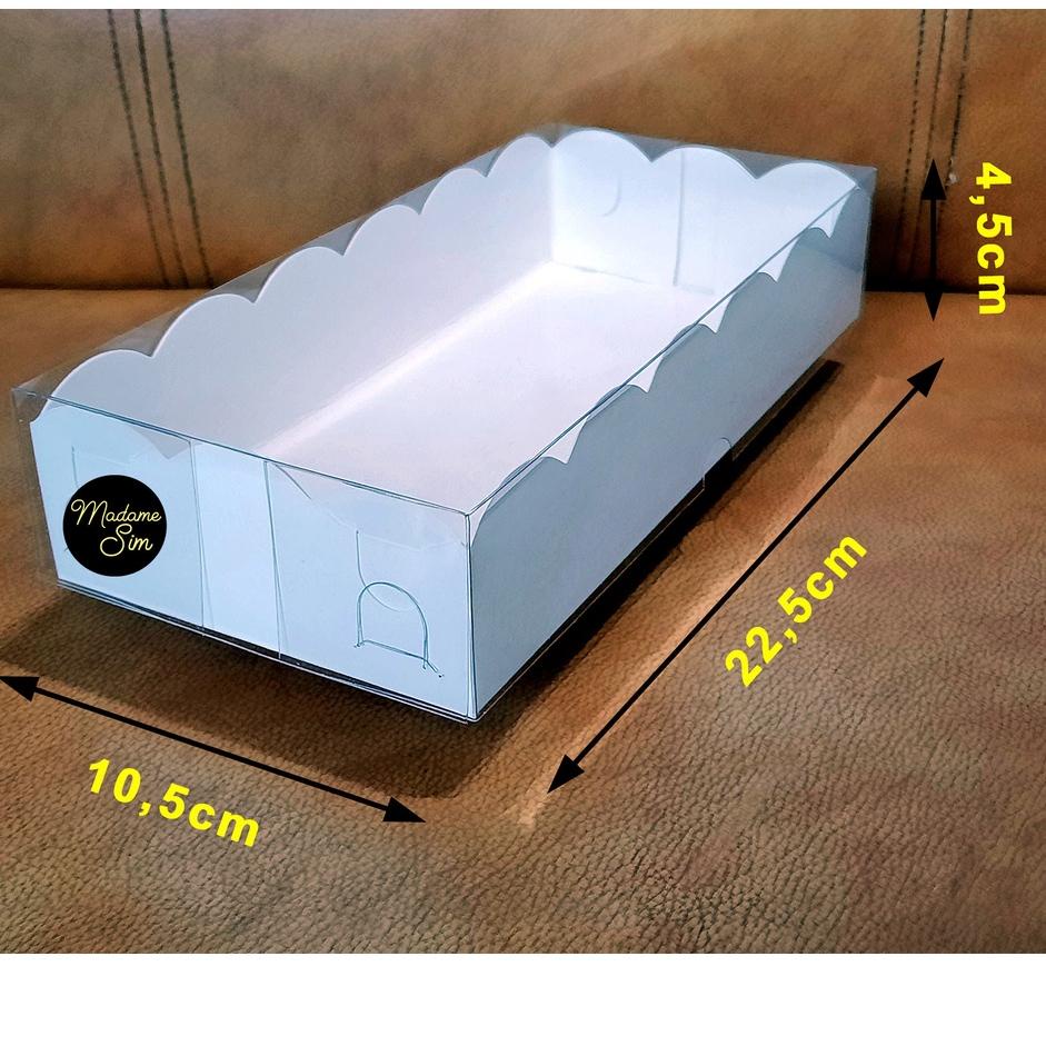 

레 BOX MIKA PUTIH - DUS KUE - KOTAK - KARDUS 22 x 10 x 4,5 CM ISI 10 PCS