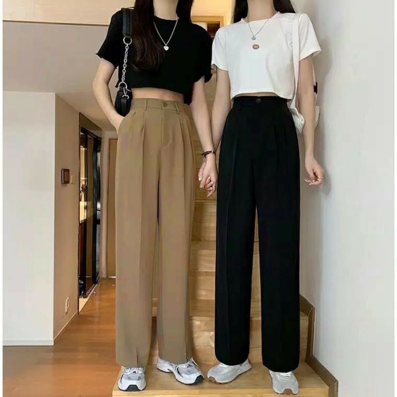 Yora Pants Wanita Celana Chino Wanita Korea Long Wide