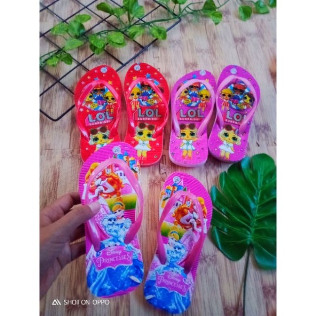 SANDAL JEPIT ANAK PEREMPUAN 3-8 TAHUN KARAKTER LOL / SANDAL LUCU ANAK CEWEK