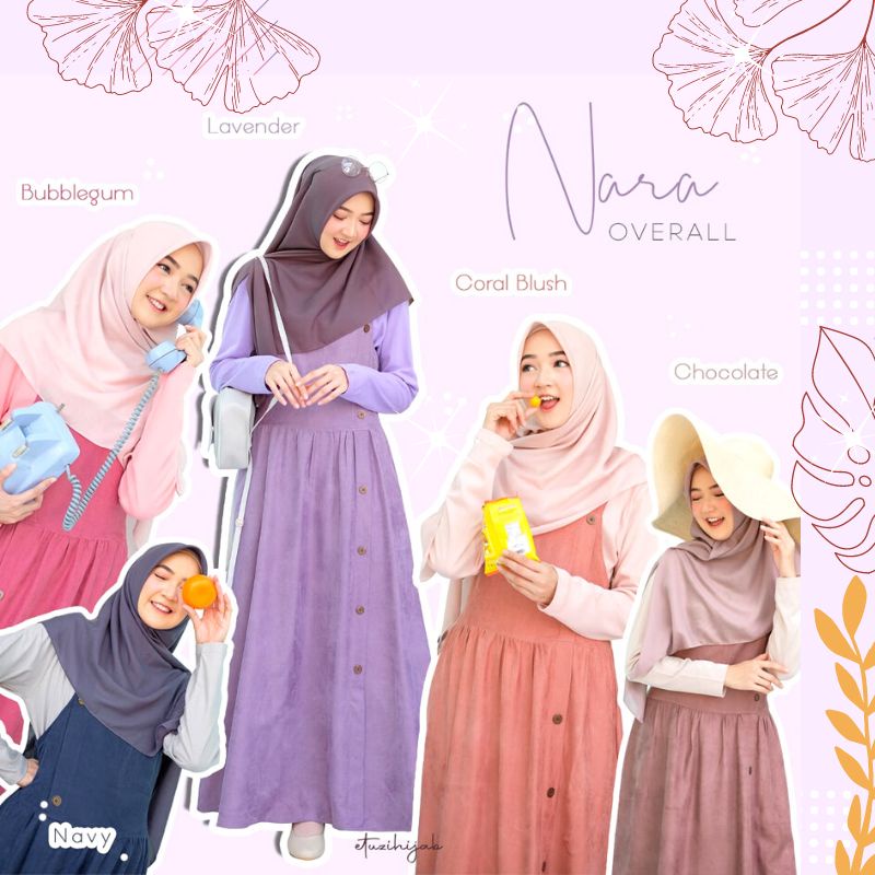 DRESS GAMIS OVERALL REMAJA WANITA PANJANG SYARI TERBARU NARA OVERALL BY ETUZI HIJAB SYARI