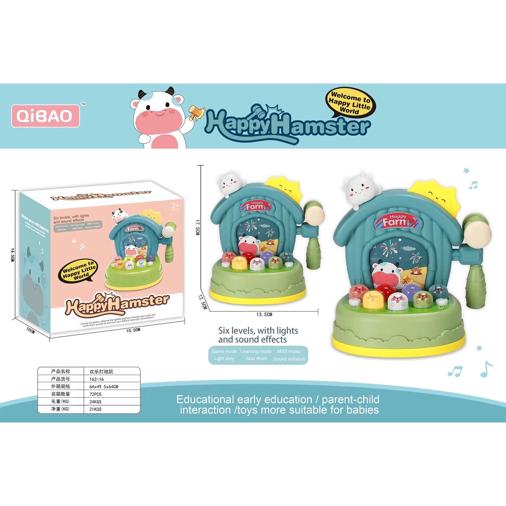 Mainan Pukul Tikus Lengkap Music Piano Mini / Whack A Mole With Farm Music Piano termurah