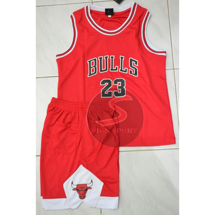 Baju Basket Terbaru  Setelan Jersey Baju Basket NBA Anak Impor - Chicago Bulls #23 JORDAN