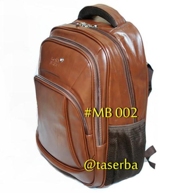 Sale Tas Backpack Laptop Platinum Leather Classic Ransel Montblanc MB 002 Kualitas Bagus