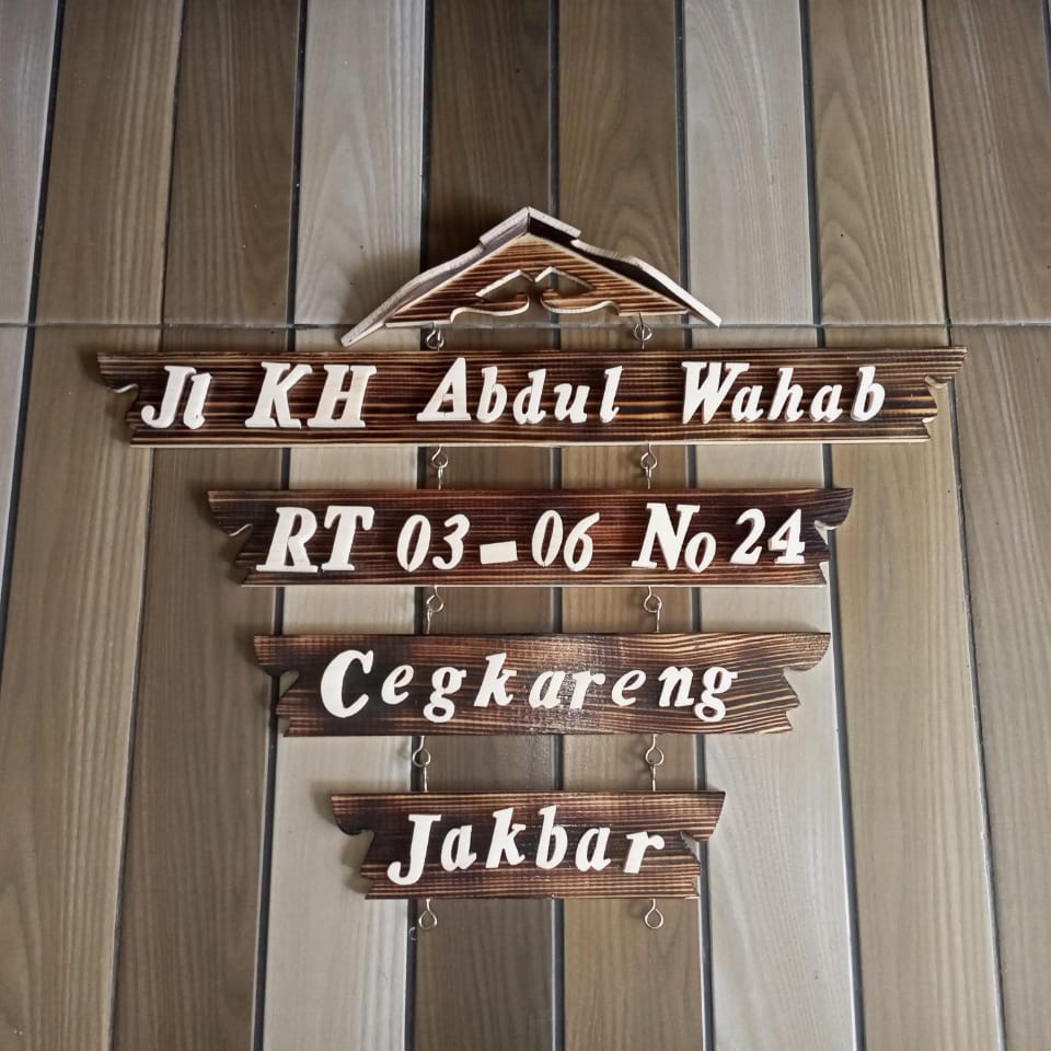 HIASAN DINDING HURUF KAYU CUSTOM DEKORASI NAMA/ALAMAT RUMAH/DLL - SENI KAYU JATI BELANDA - NEW