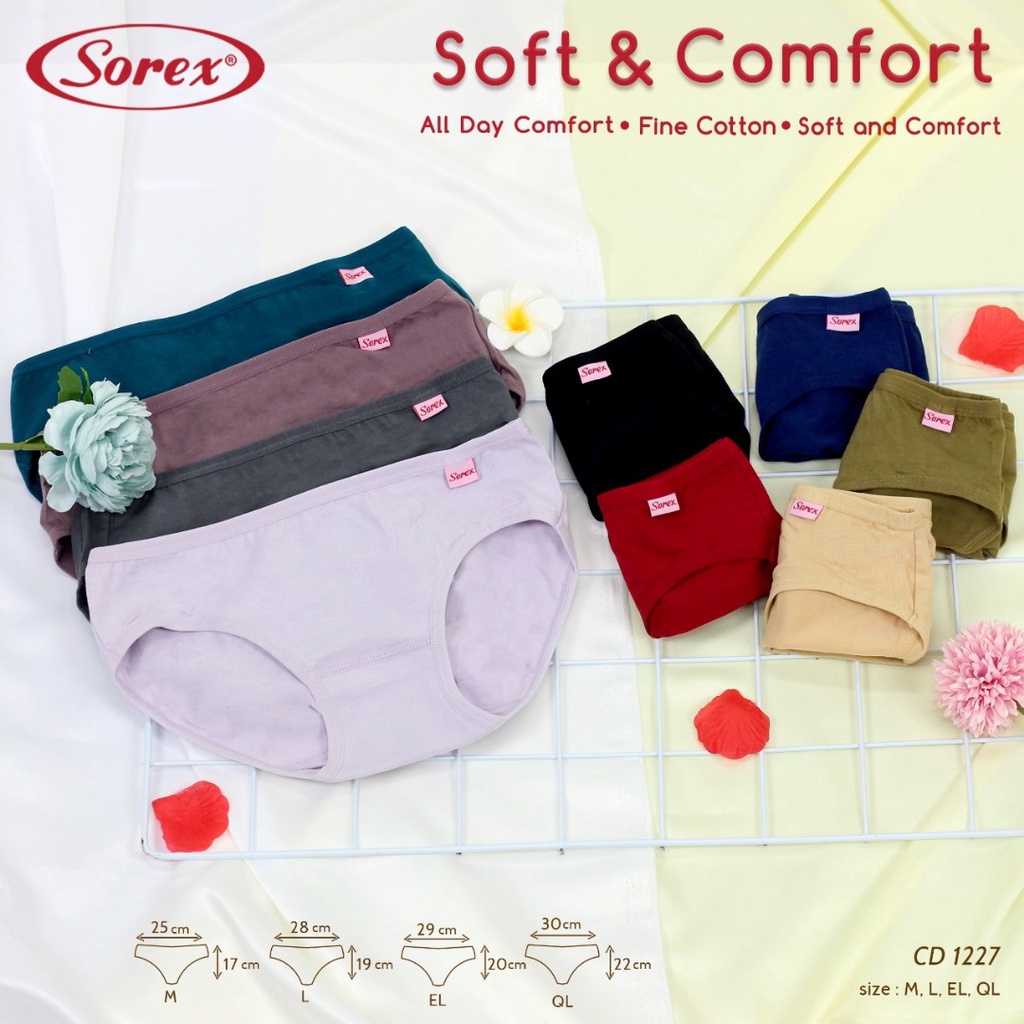 Celana Dalam Wanita Basic Mini Cotton Soft Sorex 1227 / Cd Cewek Sorex Soft Comfort Size L XL XXL