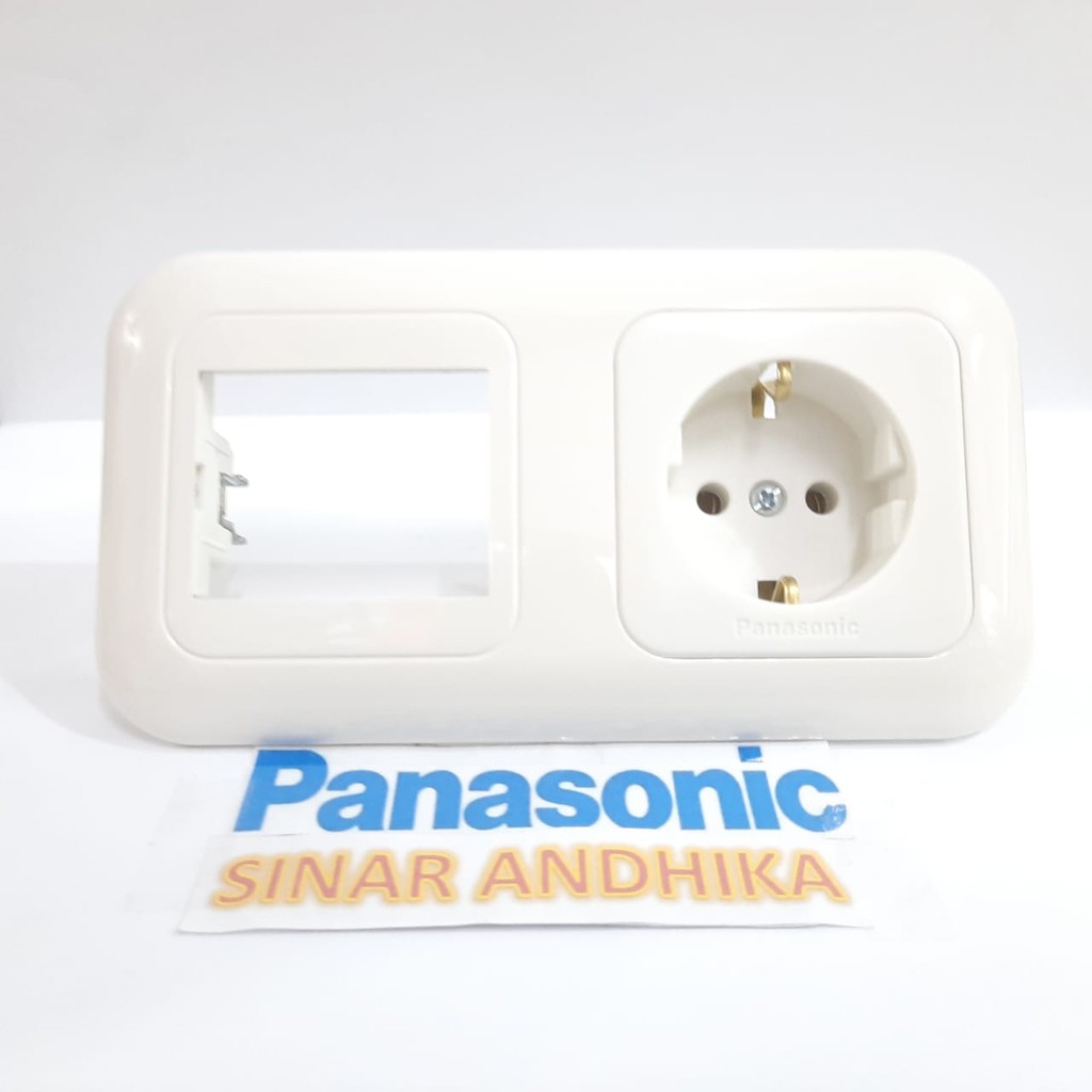 STOP KONTAK NON CP + FRAME PUTIH PANASONIC WEJP 11312-7