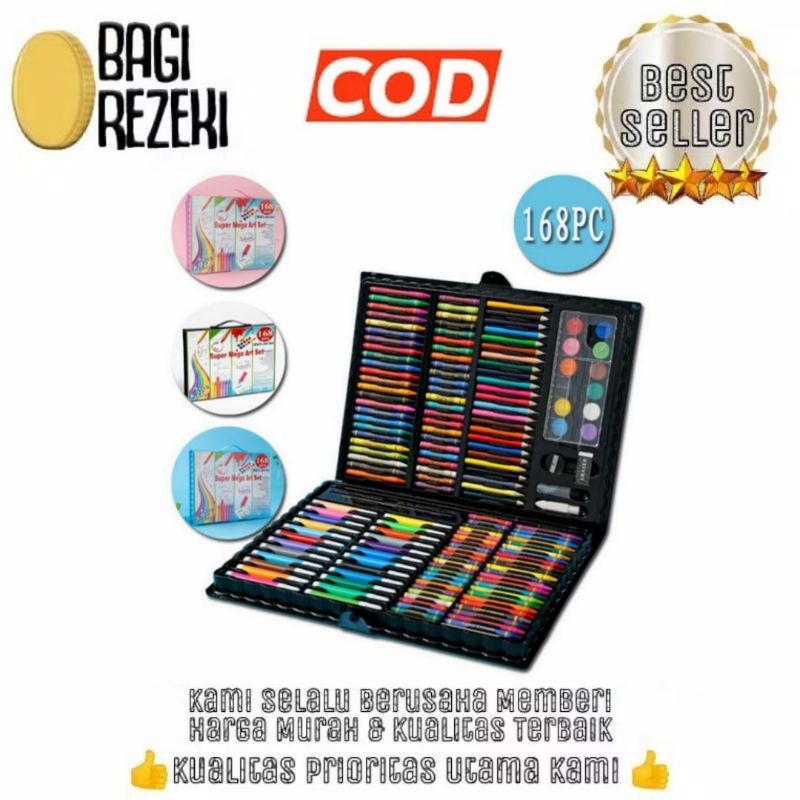 

Art Set 168 Pcs Crayon Super Mega Gulali Book Alat Pensil Warna Melukis