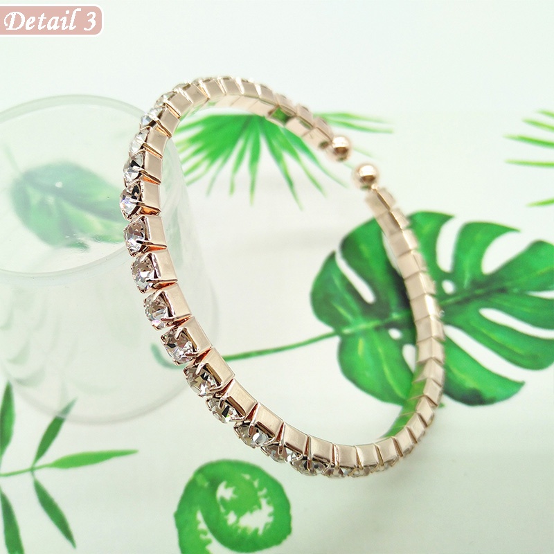 MALL - Gelang Wanita Fashion Korea Motif Lingkaran Berlian Diamond Alloy Bracelet GLG21 COD-3