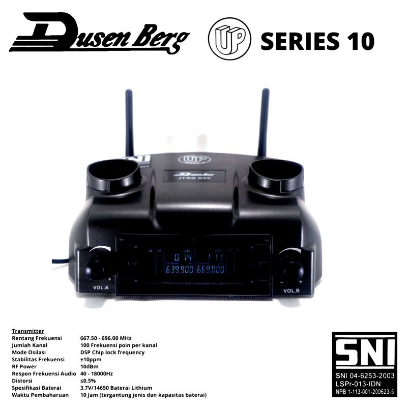 Mic Wireless DUSENBERG 10 Series Bisa Charger 2 Mic Handheld Original