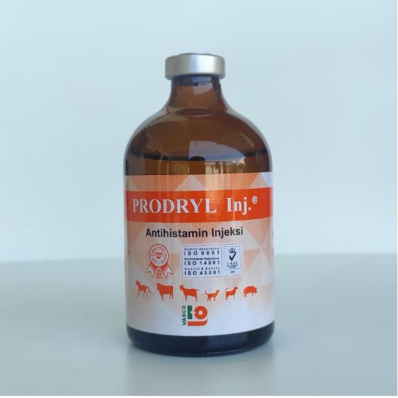 PRODRYL Inj. 100ml - Antihistamin Anti Alergi hewan TERNAK SAPI KAMBING KUDA- mirip VETADRYL SANBE