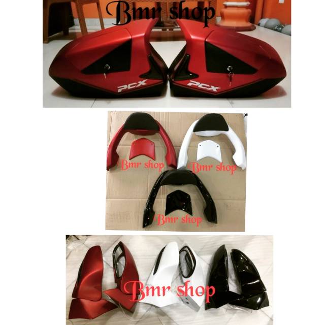 Pajet modif pcx lokal 2018 box samping / side box spion lipat dan sandaran