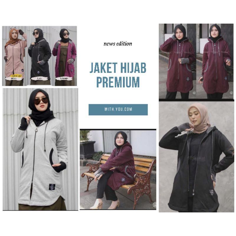 Jaket Wanita Hijab terbaru / jaket hijab panjang wanita/jaket panjang/Jaket model islami/jaket islam