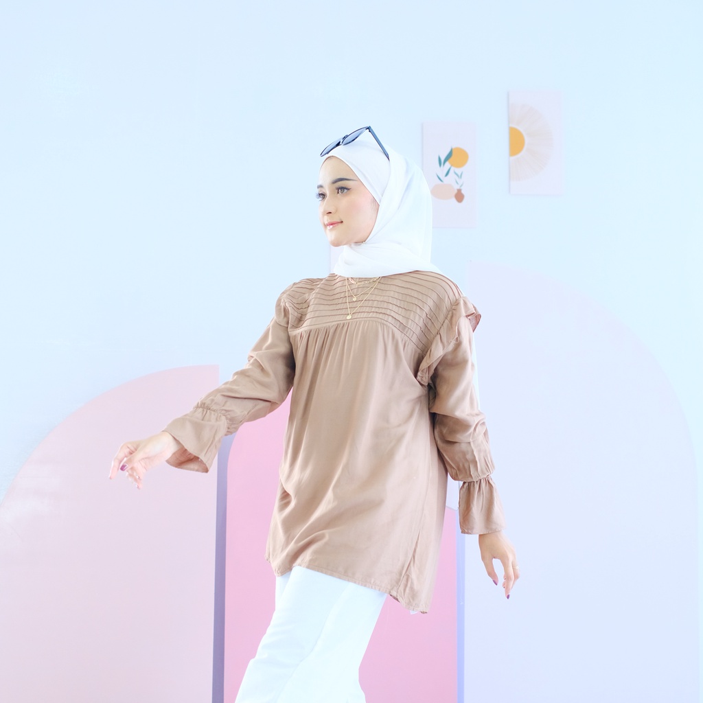 (DBY) BLOUSE BRASIANA PLISKET RUFFLE DAILY BLOUSE RAYON